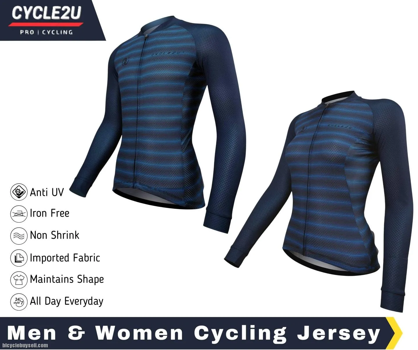 CYCLE2U Professional Men \ Women Long Sleeve Cycling Jersey