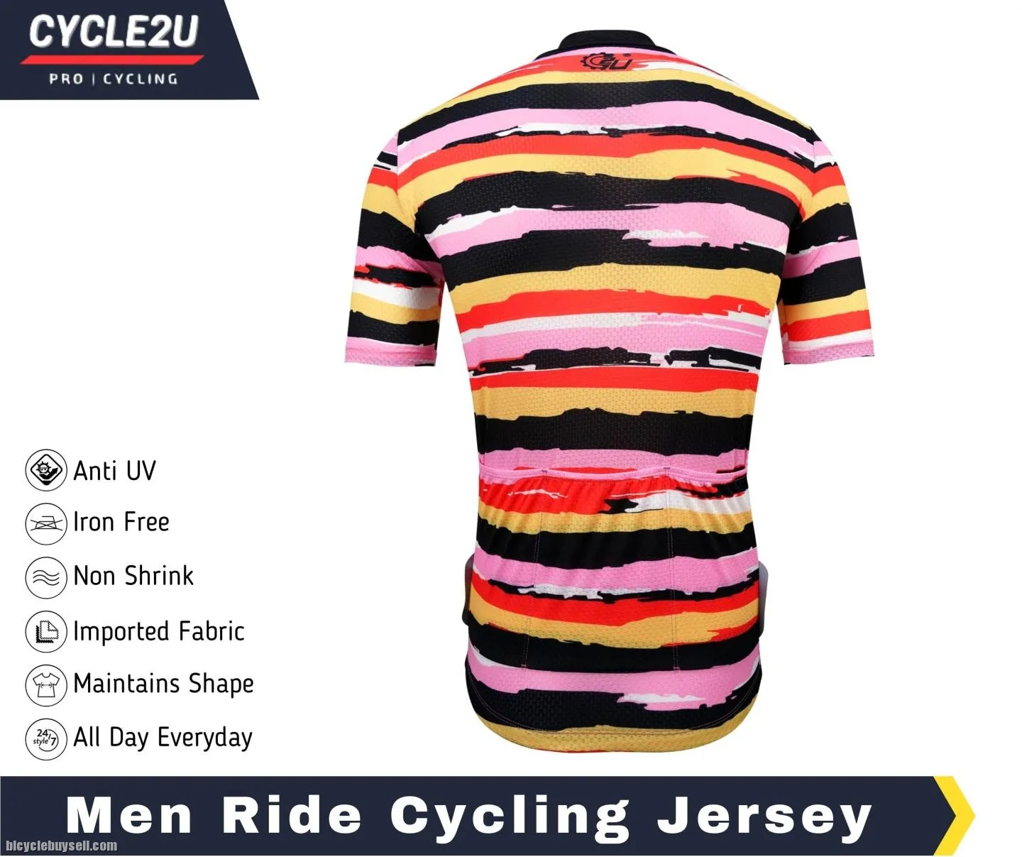 CYCLE2U Ride All Day Men Shorts Sleeve Cycling Jersey