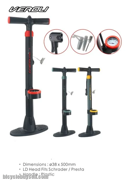 Veroli Bicycle Floor Air Pump Gauge High Pressure Bike Tire Inflator High quality meter version