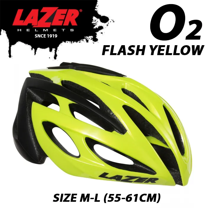 LAZER O2 ROAD MTB CYCLING HELMET BELGIUM SIZE M L 55-61CM ORANGE YELLOW