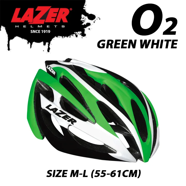 LAZER O2 ROAD MTB CYCLING HELMET BELGIUM SIZE M L 55-61CM ORANGE YELLOW