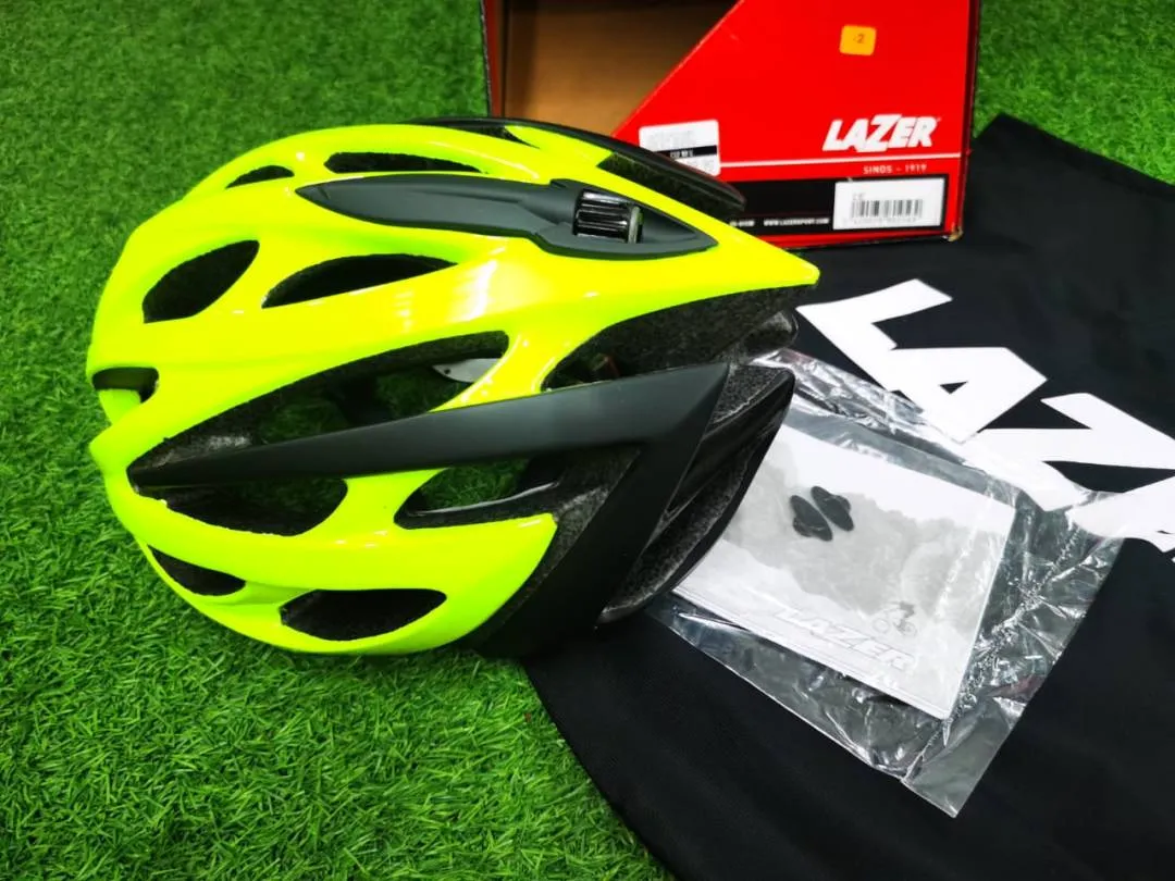 LAZER O2 ROAD MTB CYCLING HELMET BELGIUM SIZE M L 55-61CM ORANGE YELLOW