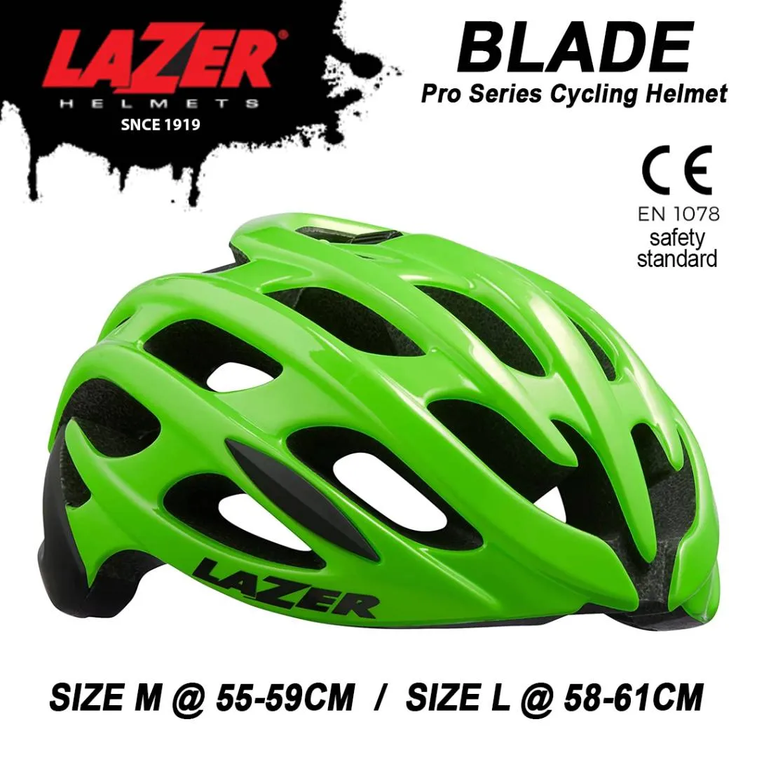LAZER Blade Pro Series Road MTB Cycling Helmet Belgium Size M L 55-61Cm Flash Green Top Bicycle Cap