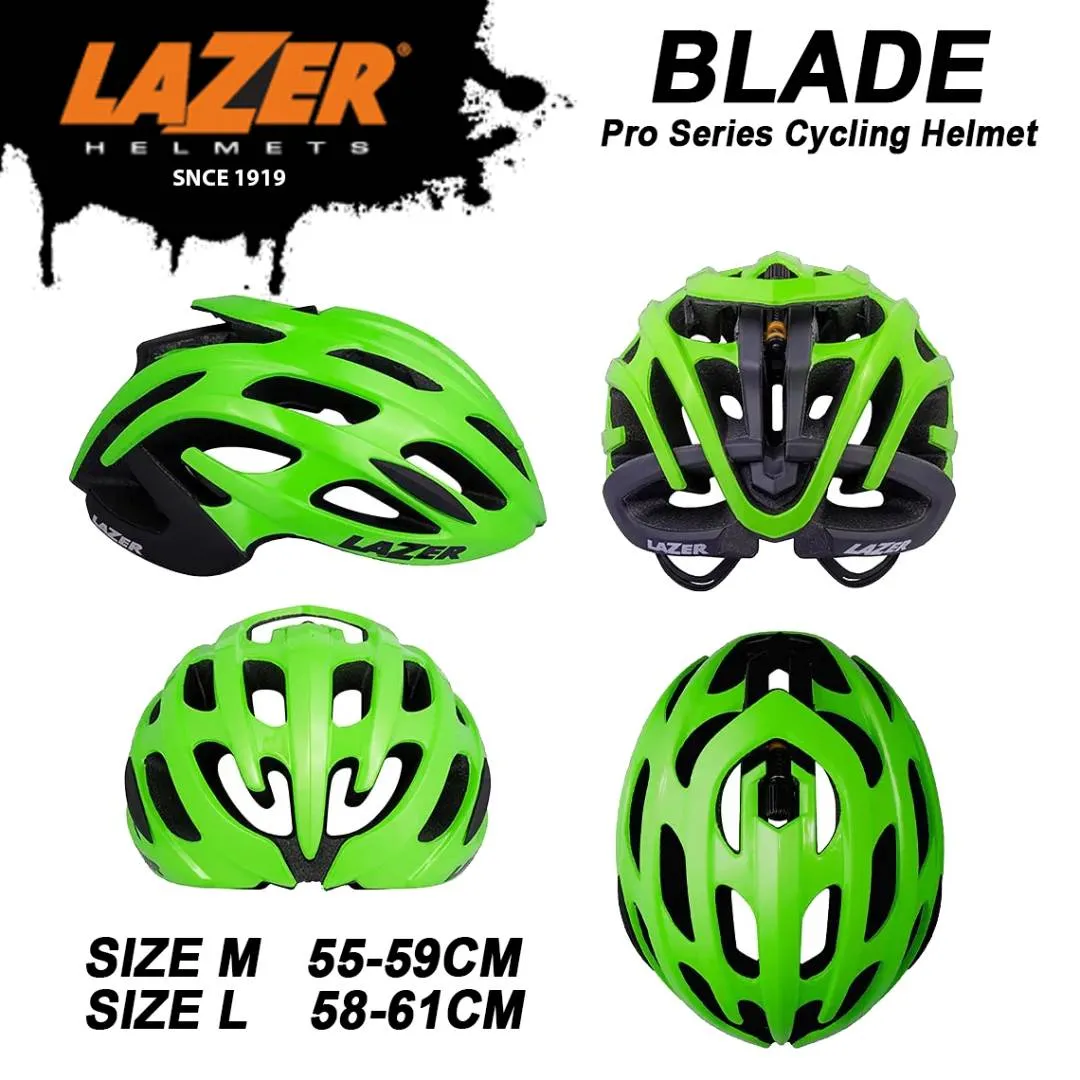LAZER Blade Pro Series Road MTB Cycling Helmet Belgium Size M L 55-61Cm Flash Green Top Bicycle Cap