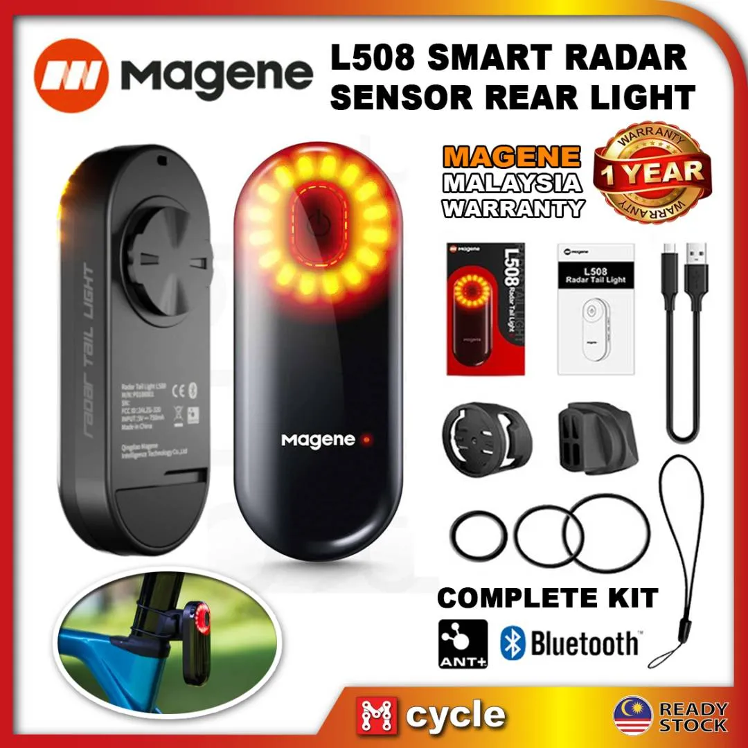 MAGENE L508 Bicycle Smart Radar Rear Light Bluetooth Ant+ Garmin Wahoo Bryton Varia Tail Light Blink