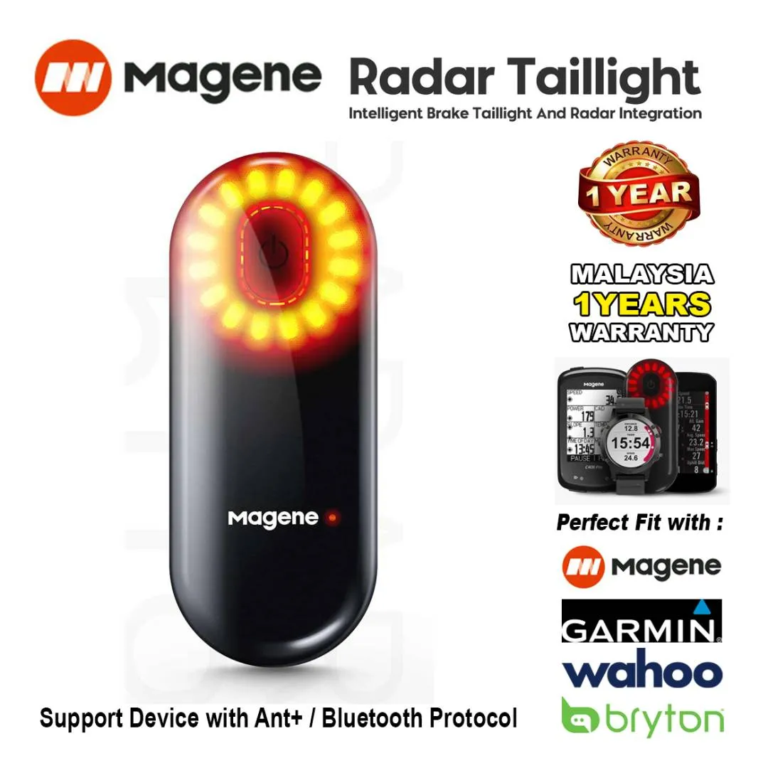 MAGENE L508 Bicycle Smart Radar Rear Light Bluetooth Ant+ Garmin Wahoo Bryton Varia Tail Light Blink