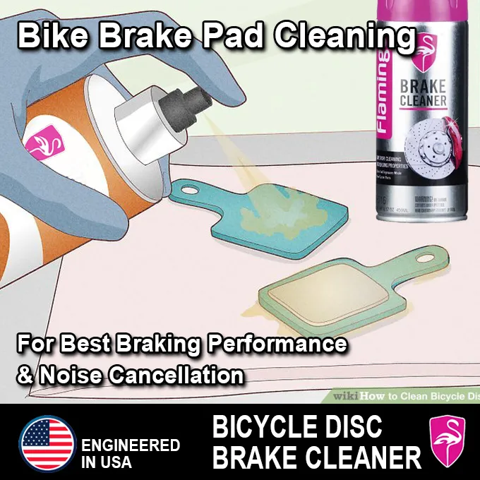 Flamingo USA Bicycle Brake Cleaner Spray Road Bike MTB Brakepad Noise Clean Rotor Disc Caliper 450ML