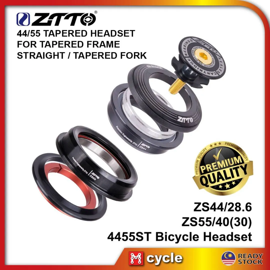 ZTTO 4455ST MTB Road Bike Tapered Headset 44mm 55mm CNC 1 1/8"-1 1/2" 1.5 28.6 Straight Tube Fork