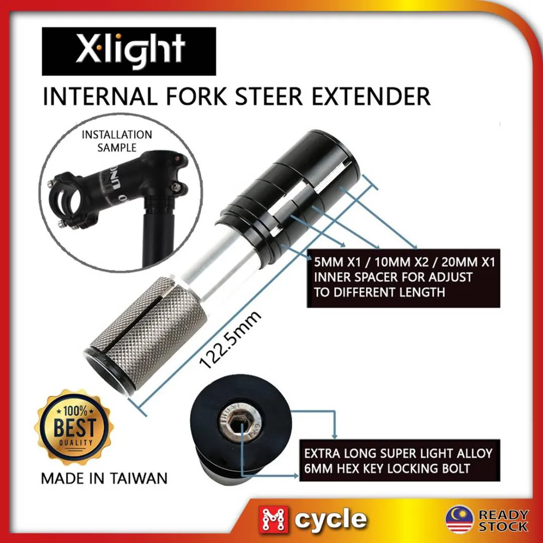 Bicycle Universal Internal Fork Steer Stem Extender MTB Road Bike Alloy Carbon Steer Handlebar Stem