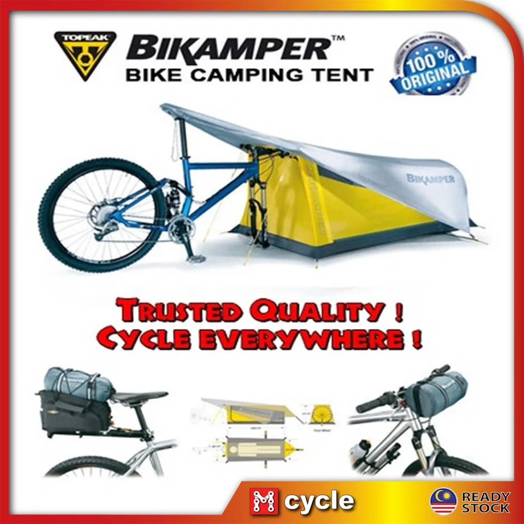 TOPEAK BIKAMPER Touring Bike Camping Tent MTB Roadbike Cycling Khemah Single Travel Waterproof