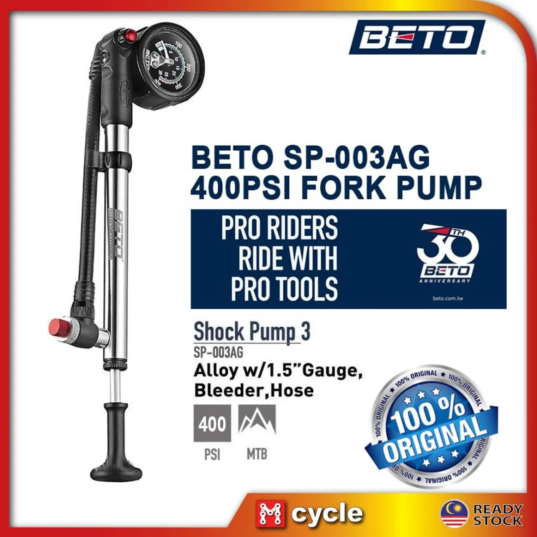BETO SP-003AG 400PSI High Pressure Fork Pump Shock Hand Meter MTB Air Fork Gauge Hose Pump