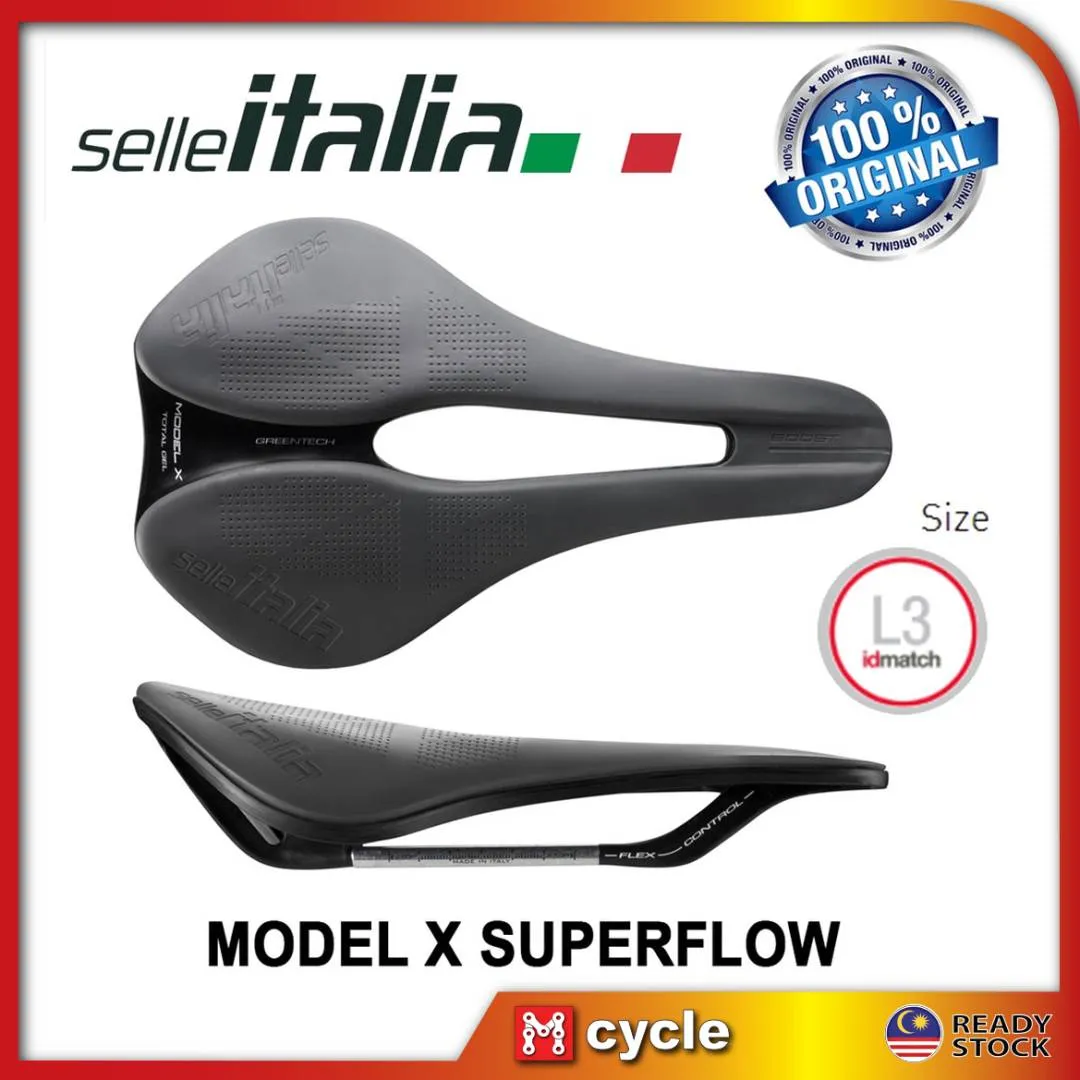 Selle Italia Model X Superflow Power Saddle Road Racing Roadbike  FeC Alloy Rail - L3 Geometry