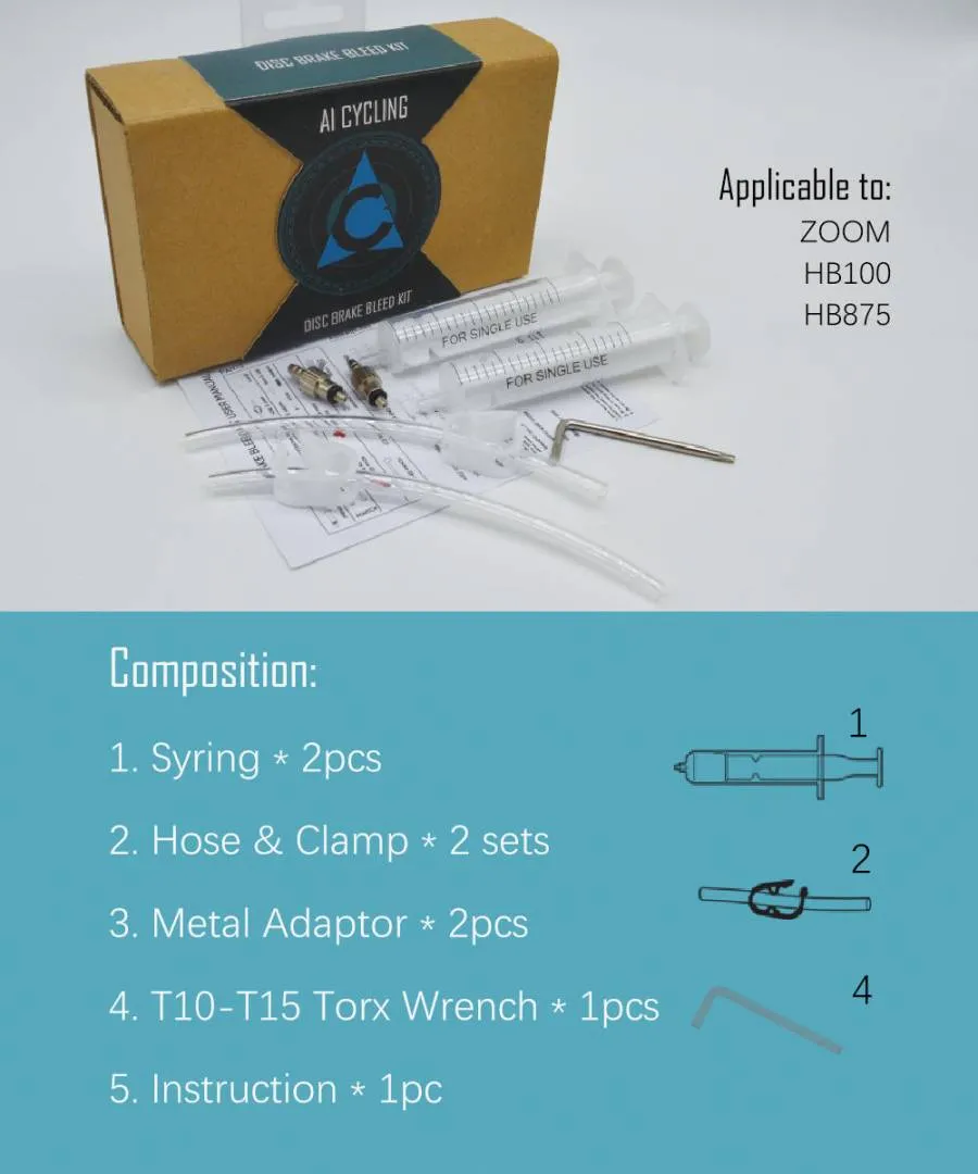 Alpha Cycling Bike Hydraulic Disc Brake Oil Bleed Kit Tool for ZOOM HB100 HB875