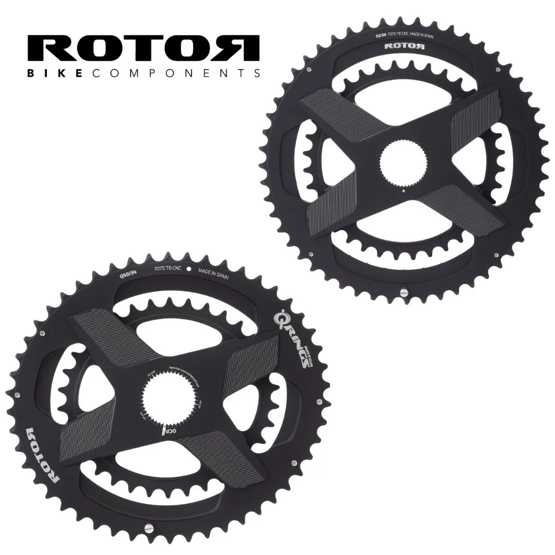 Rotor Q-Rings Direct Mount Road Double Chainring - oval / round - OCPmount spider