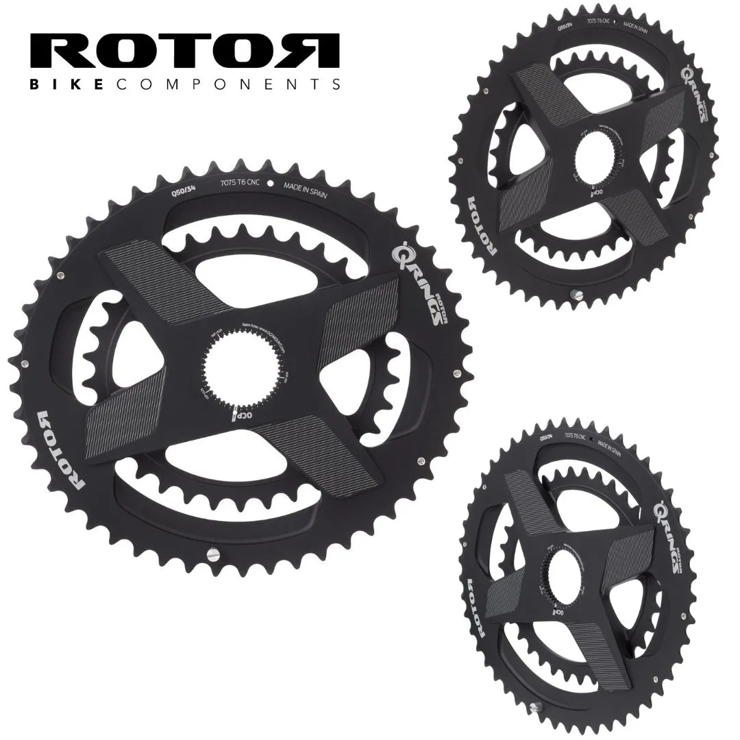 Rotor Q-Rings Direct Mount Road Double Chainring - oval / round - OCPmount spider