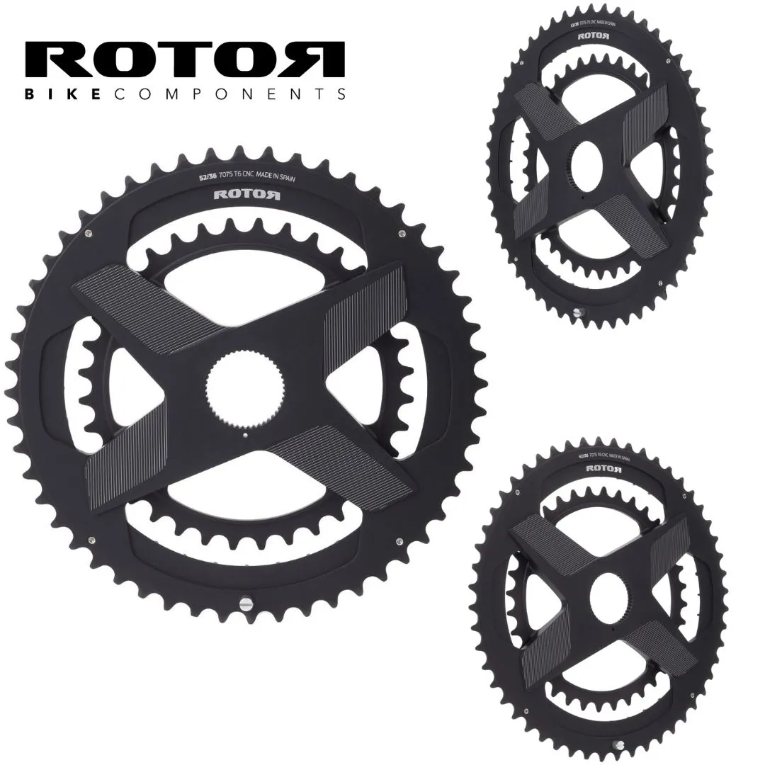 Rotor Q-Rings Direct Mount Road Double Chainring - oval / round - OCPmount spider