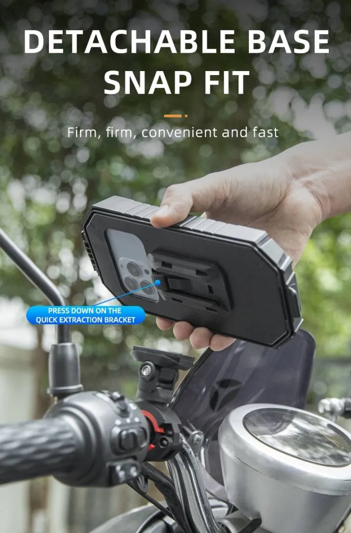 ROCKBROS Motorcycle Bike Phone Holder | 360 degree View Universal
