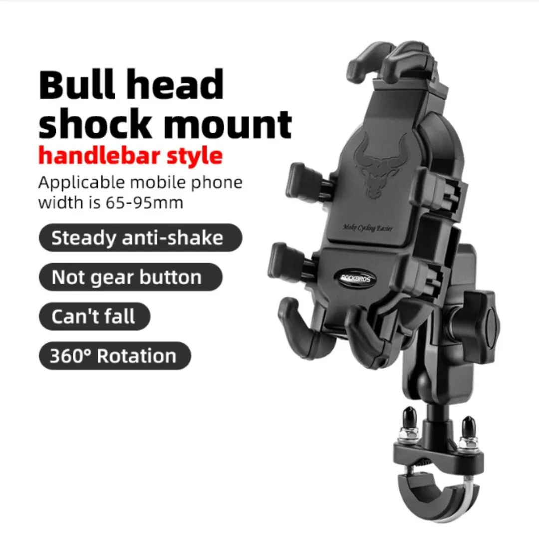 ROCKBROS Bullhead Phone Holder | High quality Shock Absorption Bicycle Universal Anti-Fall grab food