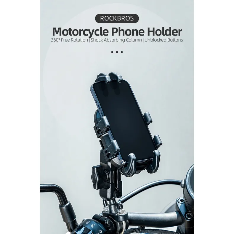 ROCKBROS Bullhead Phone Holder | High quality Shock Absorption Bicycle Universal Anti-Fall grab food