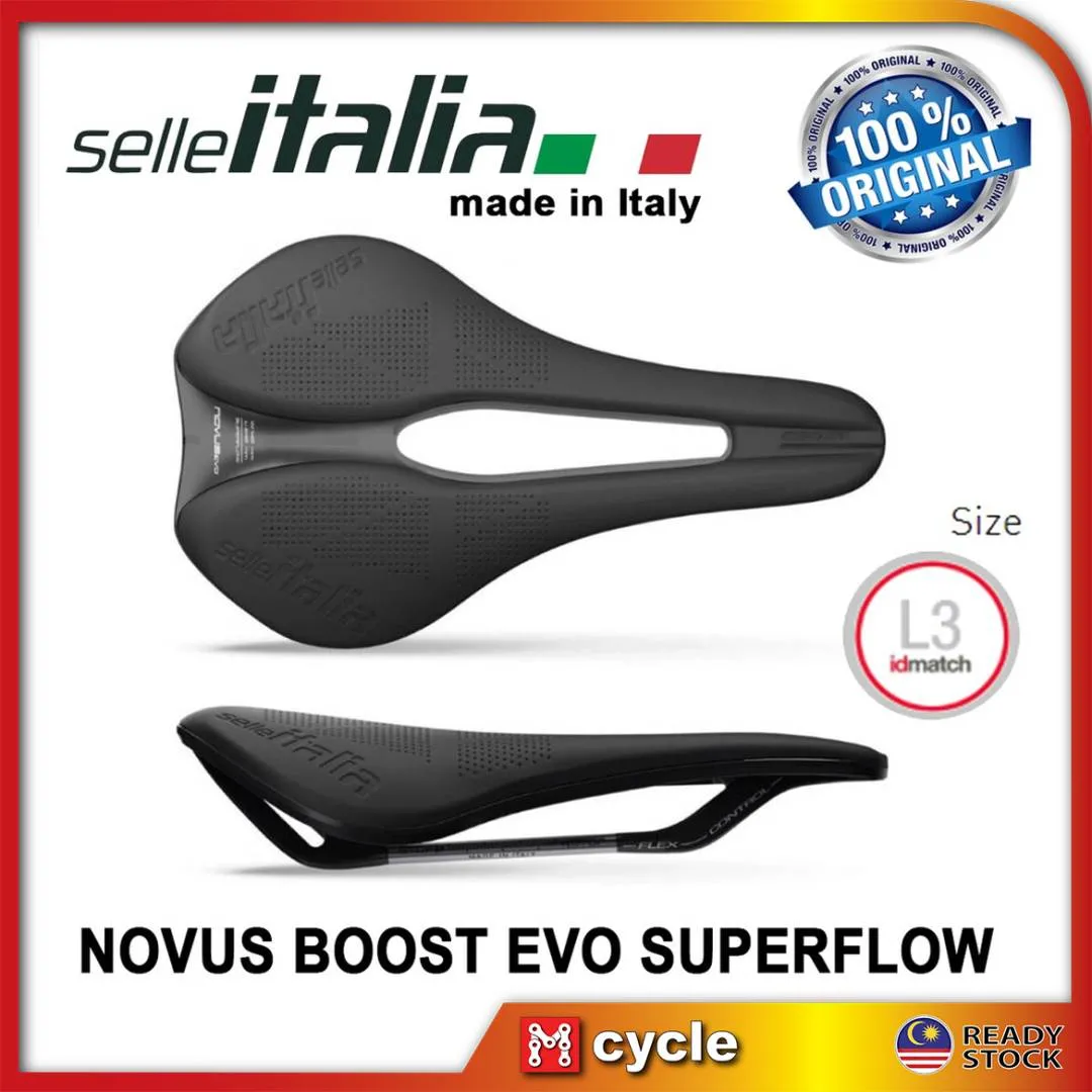 Selle Italia Novus Boost Evo Superflow Power Saddle Road Racing Roadbike FeC Alloy Rail L3 Geometry