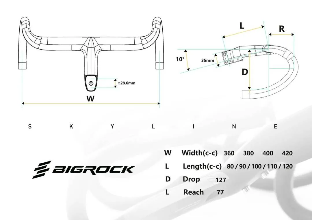 BIGROCK SKYLINE INTEGRATED HANDLEBAR carbon road bike with stem ï¼ˆOD1ï¼‰