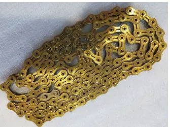 YBN 10 SPEED FULL HOLLOW GOLD SELF LUBRICATION CHAIN USED 2 WEEKS ONLY TIP TOP CONDITION