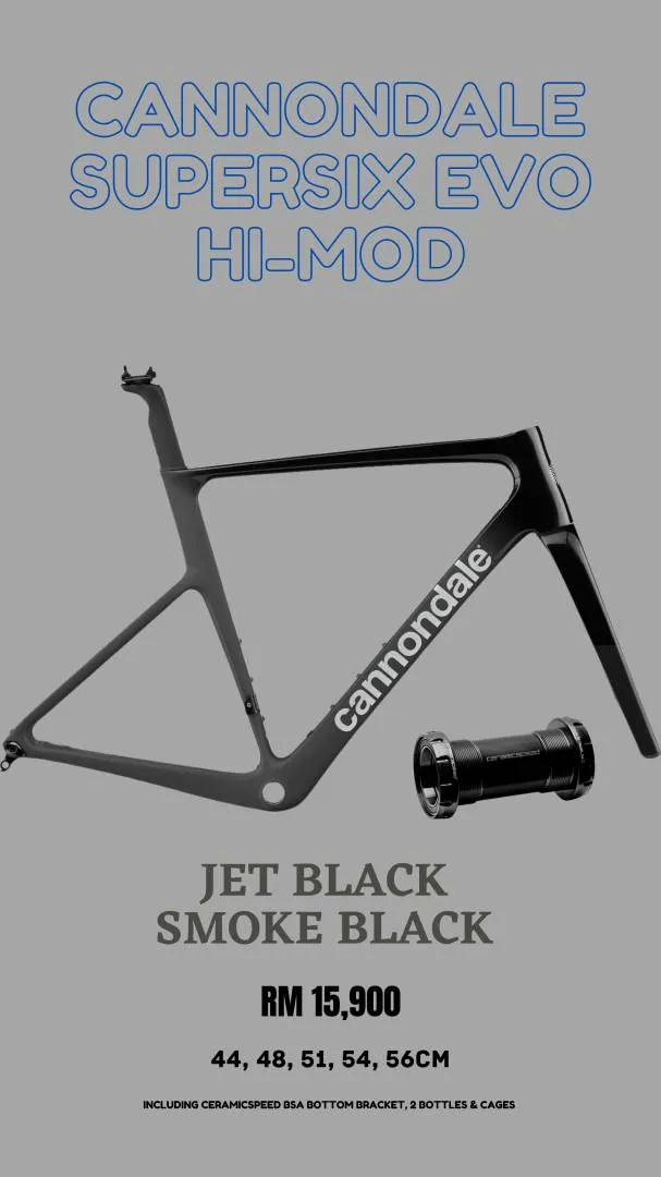 Cannondale Supersix EVO Hi-Mod Jet Black - READY STOCK