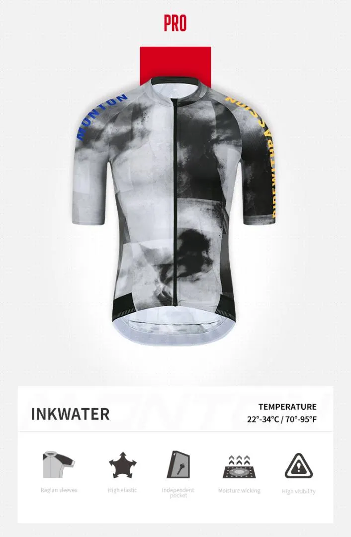 Monton Mens Cycling Short Sleeve Pro Jersey INKWATER