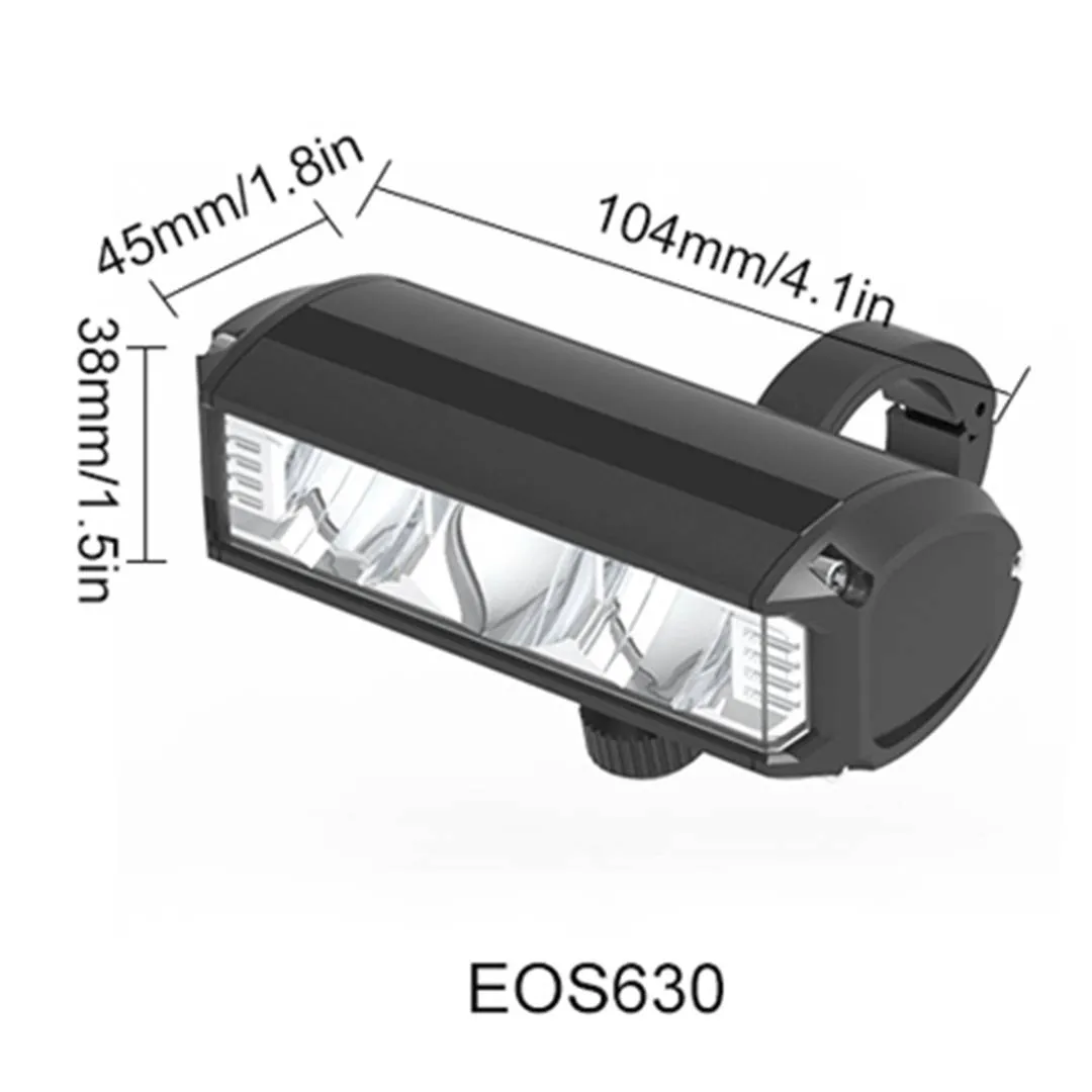 EOS630 Panoramic Wide Range Super Bright USB Bicycle Front Light Headlight Lamp USB C