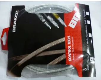BRAKCO YARN BRAIDED BRAKE HOUSING CARBON LOOKING WHITE SILVER SKIN, PRICE HERE IS ONLY FOR 1 METER