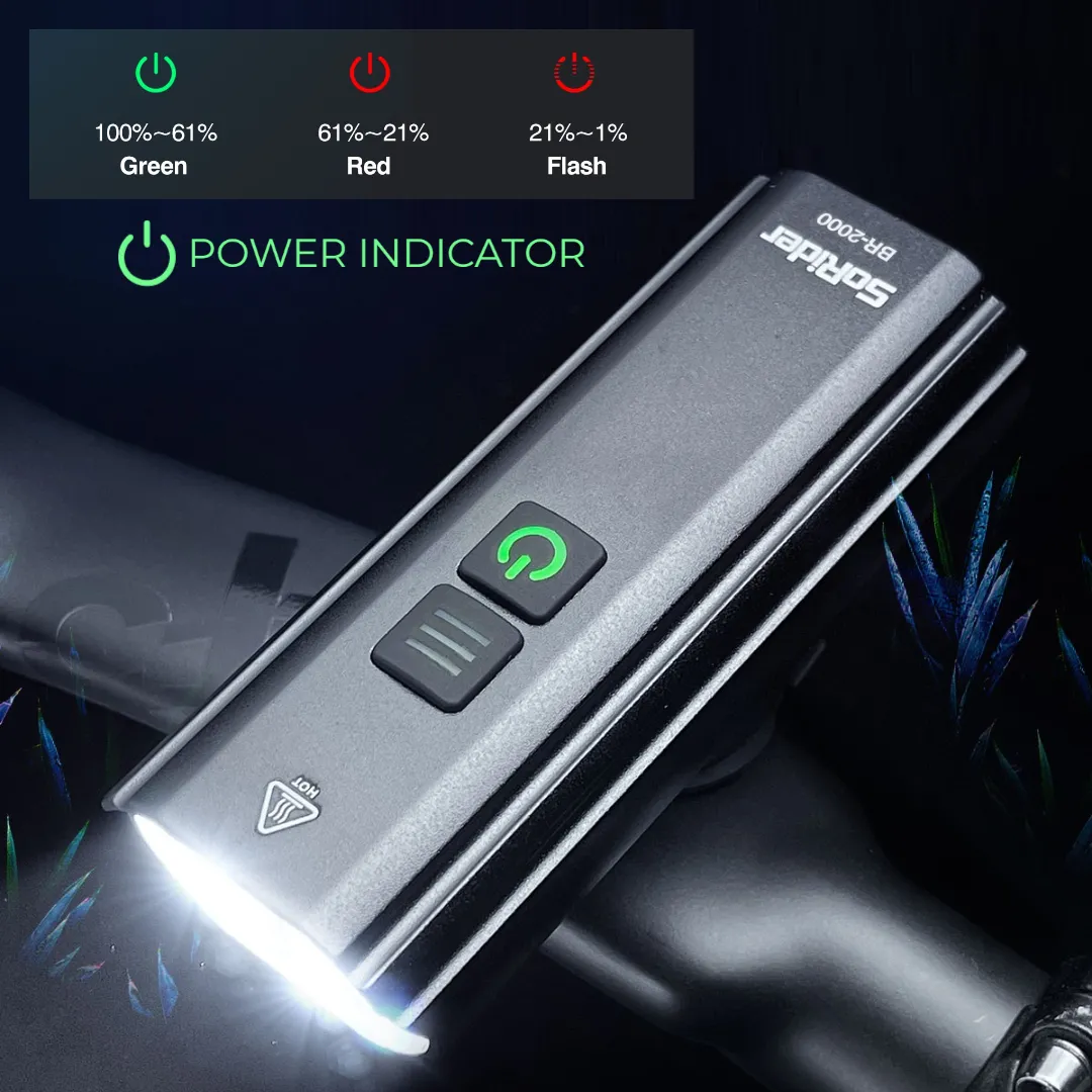 SoRider BR-2000 USB Charging Rechargeable Bicycle Headlight Cycling MTB RB road bike