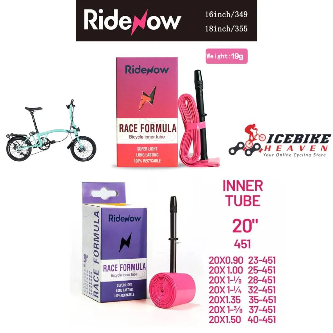 mini velo RideNow UltraLight Bicycle Inner Tube For Folding Bike 27g 451 19g 349 16 18 20 1-1/8