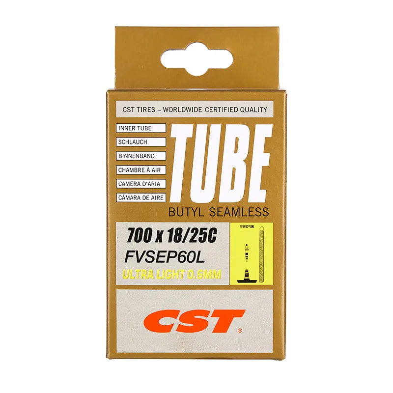 CST Lightweight 70g Road Bike Inner Tube | 700c * 18C - 25C | Presta Valve (FV) 60mm 80mm