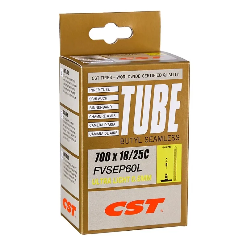 CST Lightweight 70g Road Bike Inner Tube | 700c * 18C - 25C | Presta Valve (FV) 60mm 80mm