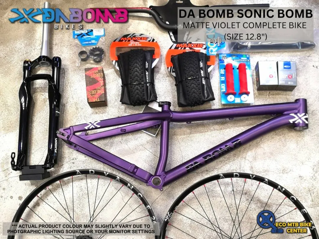 Da Bomb Sonic Boom complete bike matte violet (size 12.8)