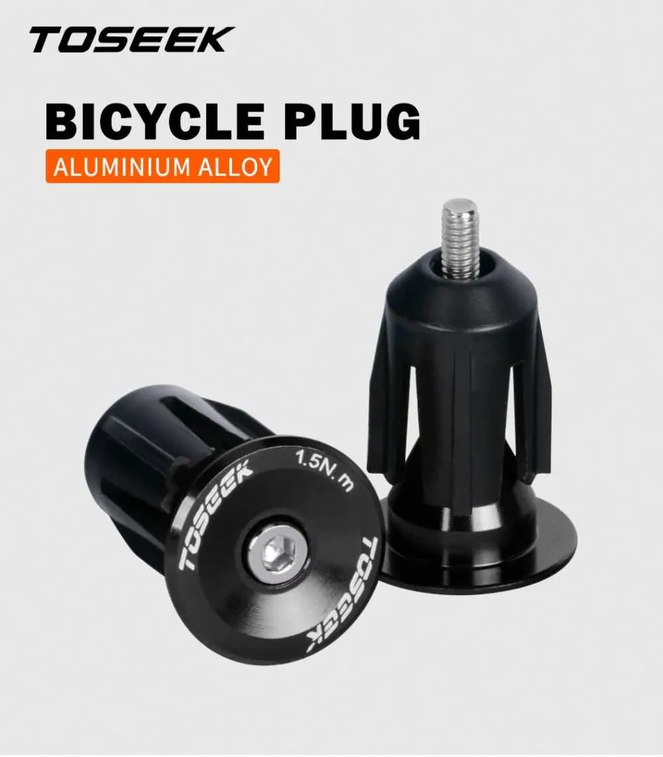 TOSEEK Bicycle Plug | All Size Handlebar End Cap | MTB Road TT | Aluminium Alloy Lock | Black Colour