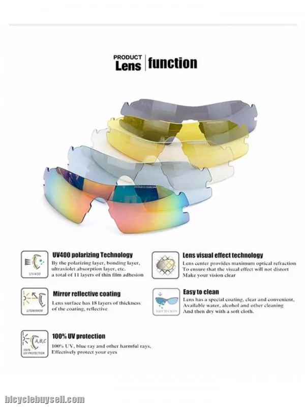 Robesbon Gafas Ciclismo 5 Lens Cycling Sunglasses