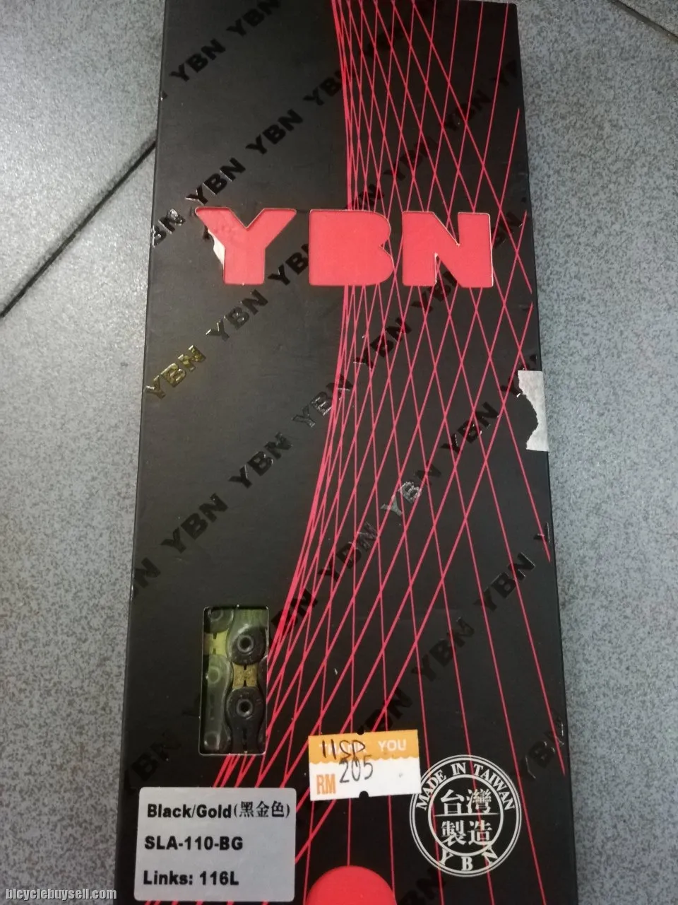 YBN Black Gold Hollow chain 116 link 11 speed