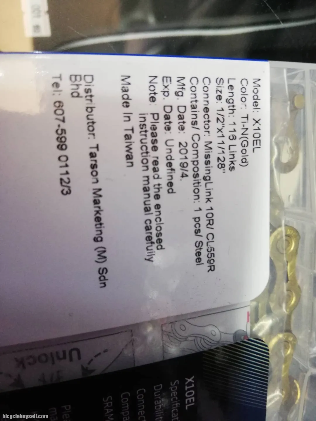KMC X10EL Gold Heavy Duty Chain