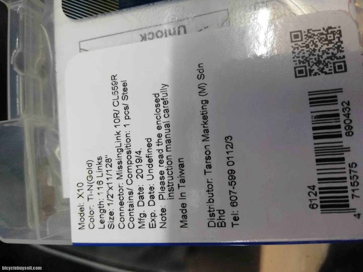KMC X10 10 SPEED  GOLD HEAVY DUTY CHAIN