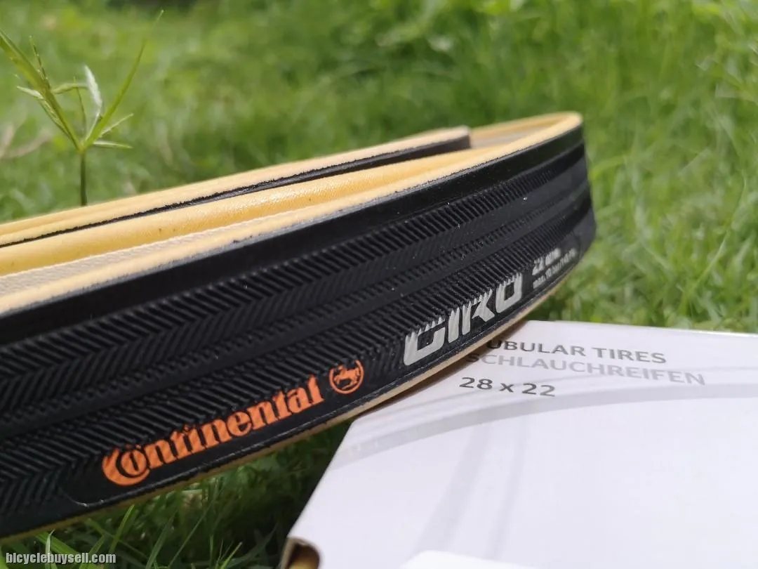 Continental tan wall Giro tubular tire 700x22c