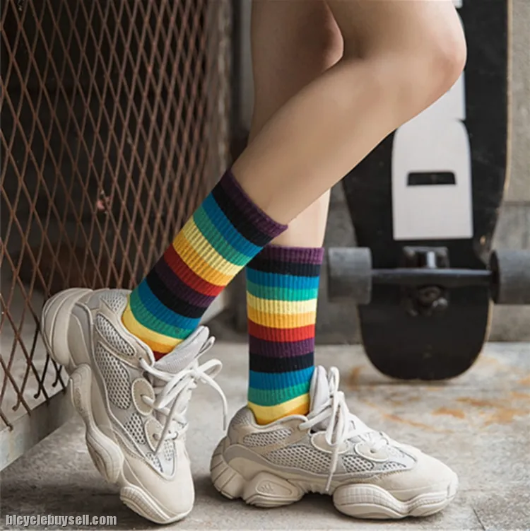 Rainbow Unisex Fashionable Sport Cycling  Socks