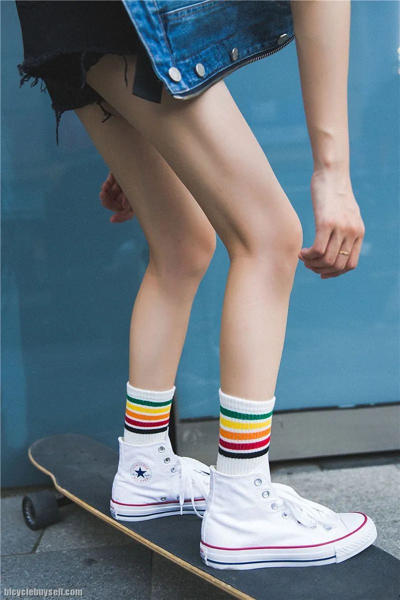 Rainbow Unisex Fashionable Sport Cycling  Socks