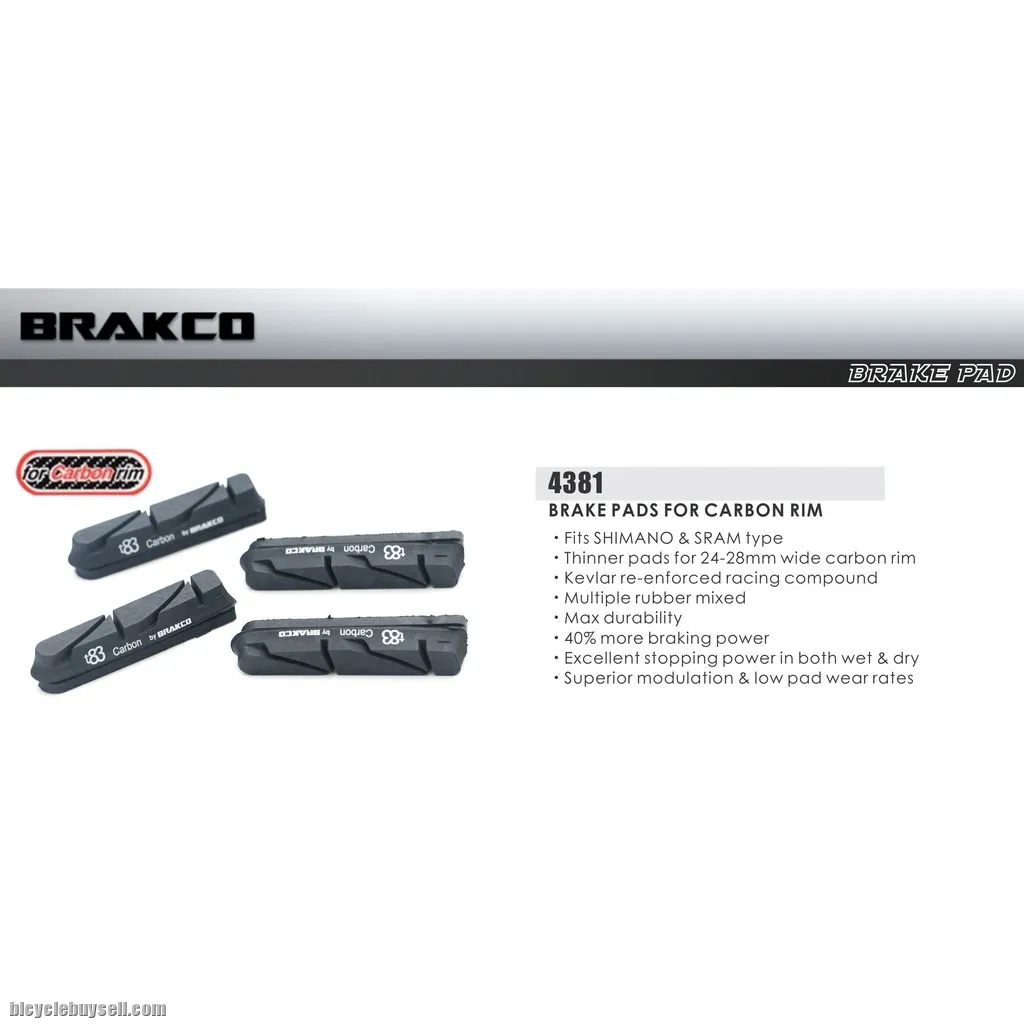 Brakco Brake Pads for Carbon Rim 2 set - 4381