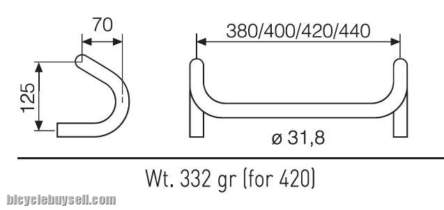 ITM Alco 80 wing aluminum aero compact handlebar