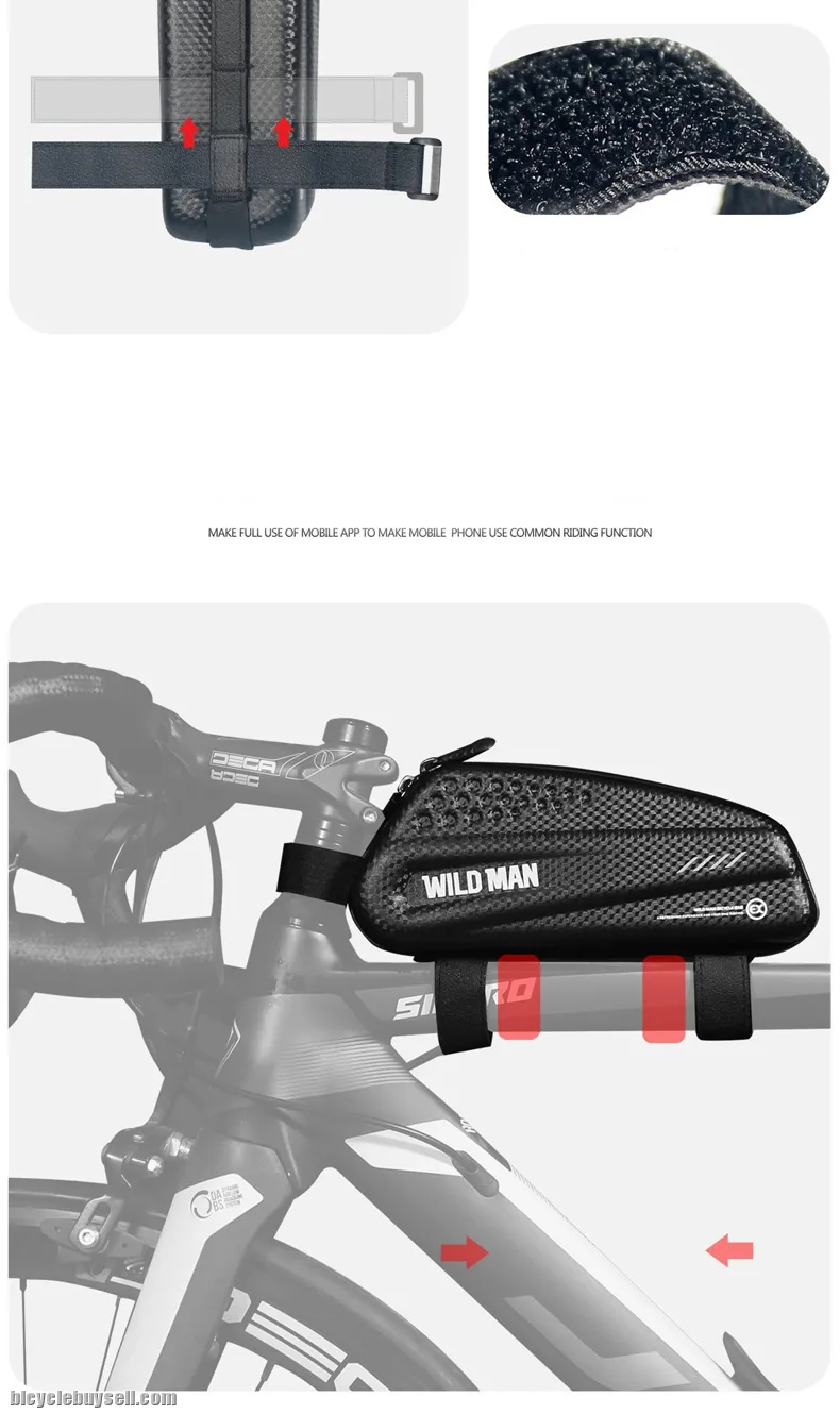 Wildman Rainproof Hard Shell Bicycle Front Tube Bag Mountain Bike MTB Pro Road Bike Beg Basikal