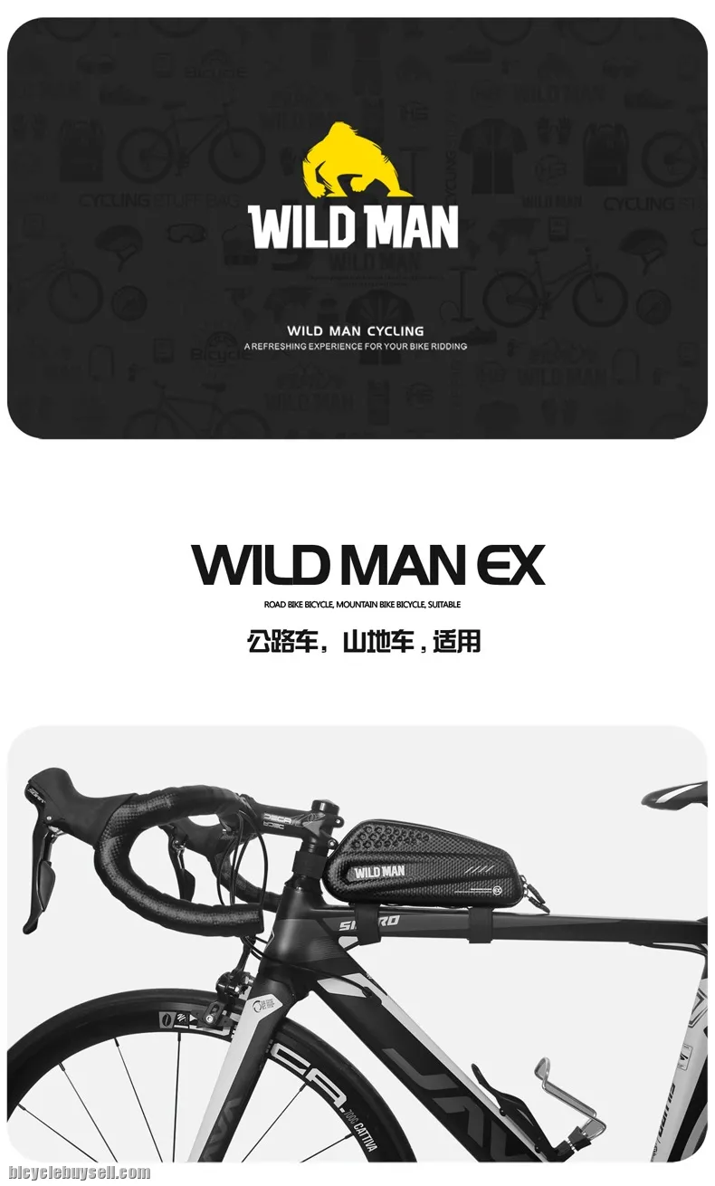 Wildman Rainproof Hard Shell Bicycle Front Tube Bag Mountain Bike MTB Pro Road Bike Beg Basikal