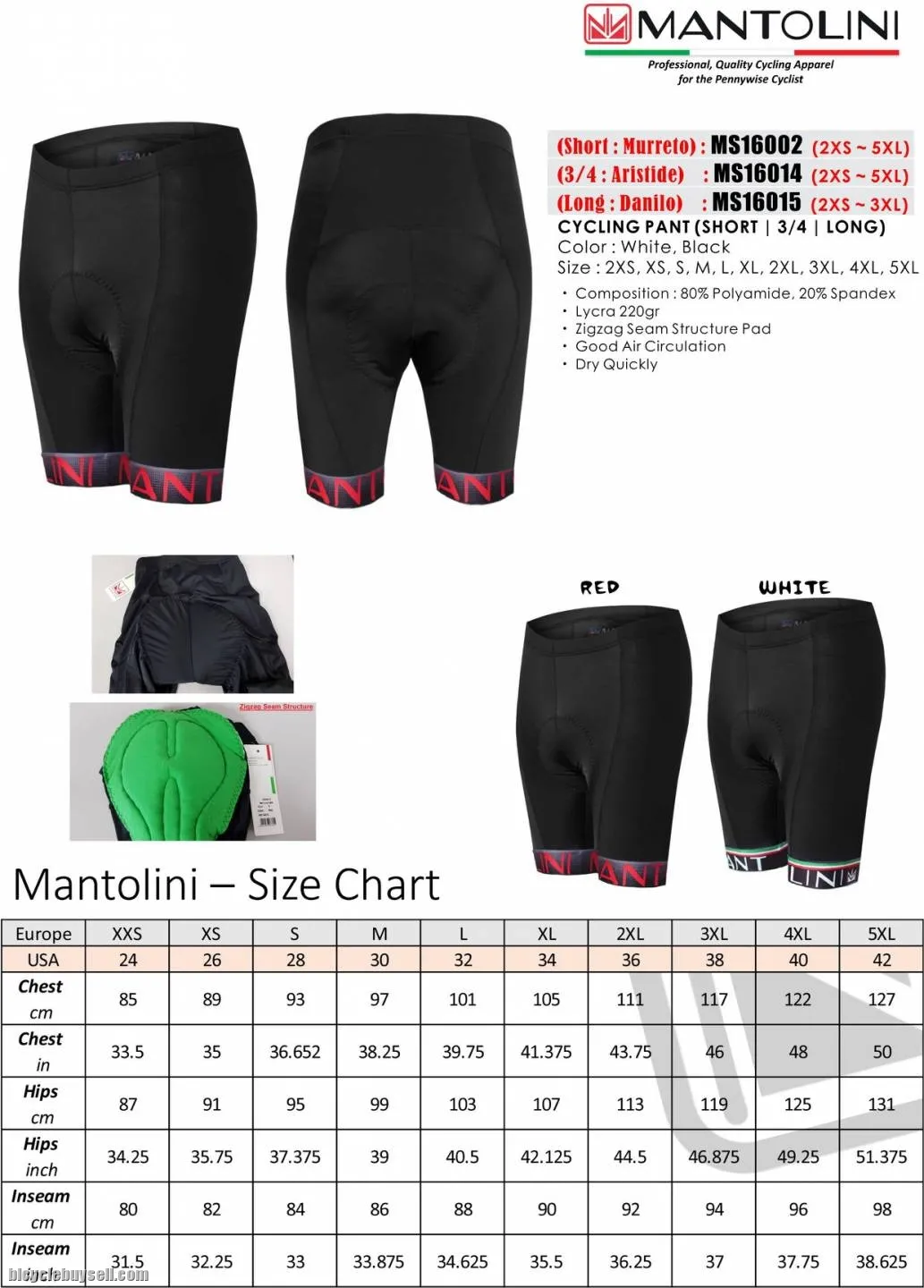 MANTOLINI CYCLING SHORT