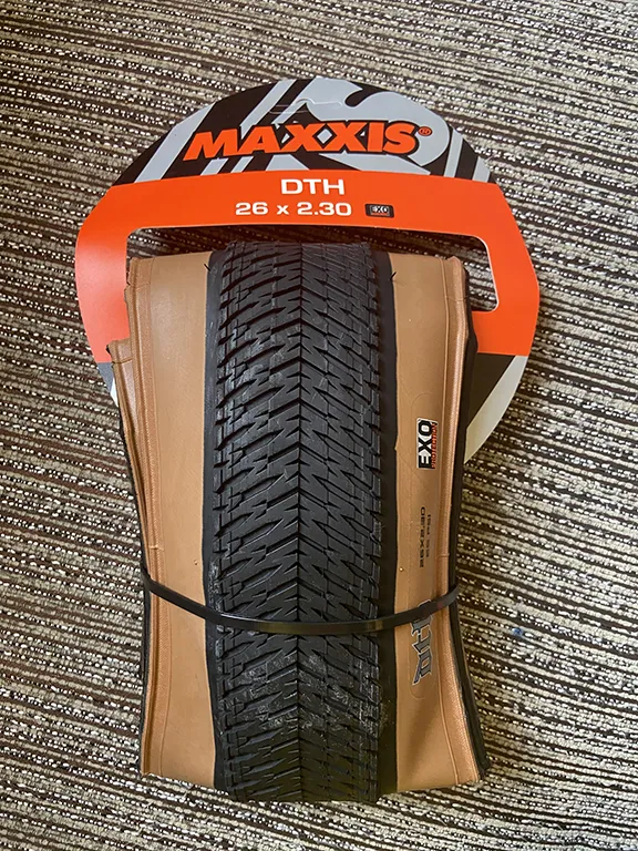 Maxxis DTH 26 x 2.30 Dark Tan Skinwall Foldable Tires with EXO Protection (PAIR)