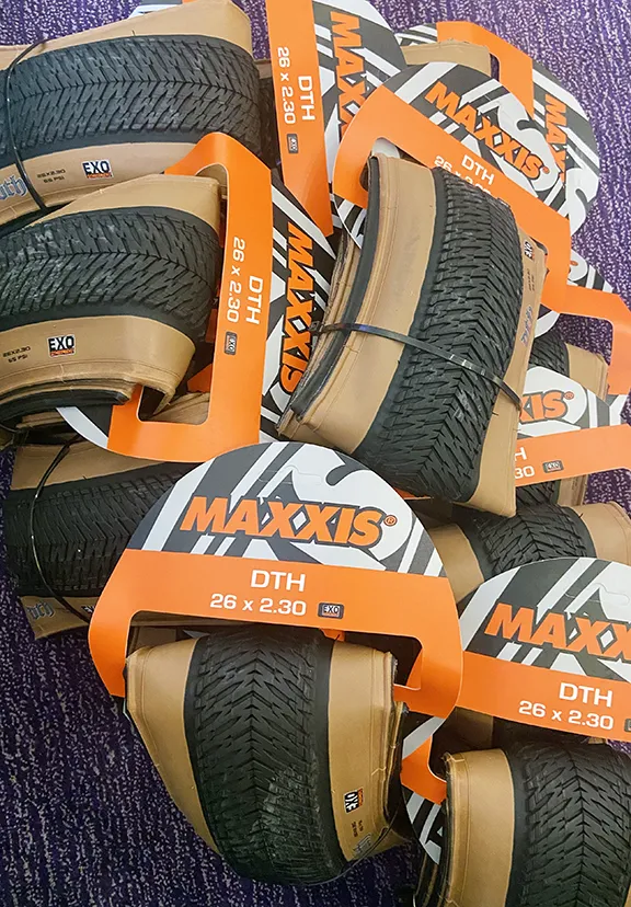 Maxxis DTH 26 x 2.30 Dark Tan Skinwall Foldable Tires with EXO Protection (PAIR)
